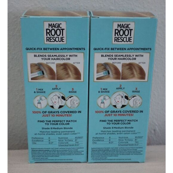 L'ORÉAL PARIS Magic Root Rescue #8 Matches Medium Blonde Shades 2 Pack- Lot of 2 - Picture 2 of 4